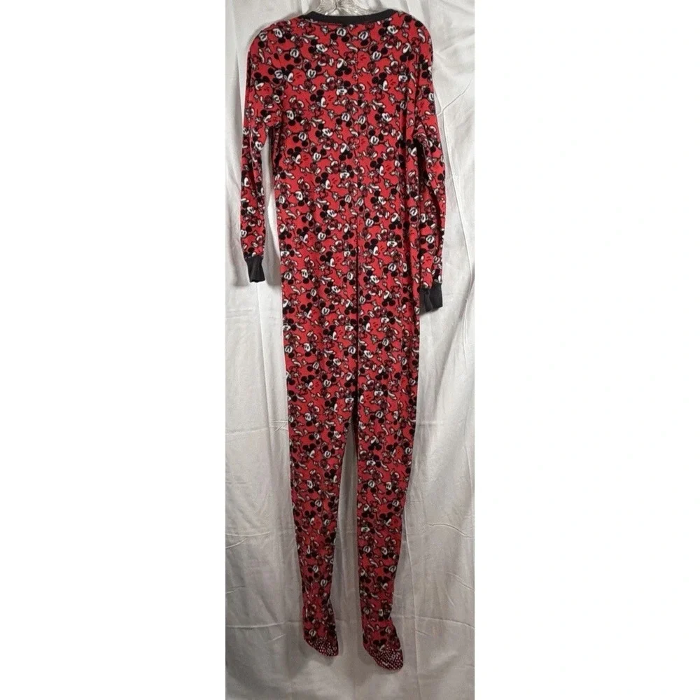 Disney Mickey Mouse Red Footed Pajamas Women's Small Gently Used - Picture 2 of 15